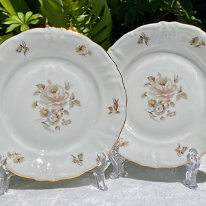 Vintage Winterling Bavaria Empress Pair of Bread Plates Gold Trim