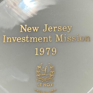Vintage Lenox Gold Mark Pair of Coasters New Jersey Coat of Arms zdjęcie 10