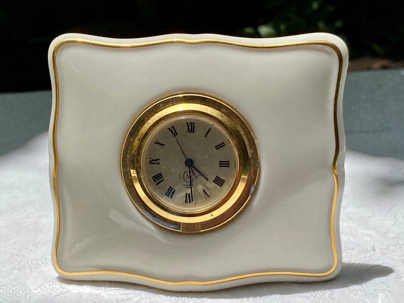 Lenox Pair of Small Desk Clocks / Miniature Clocks Etsy