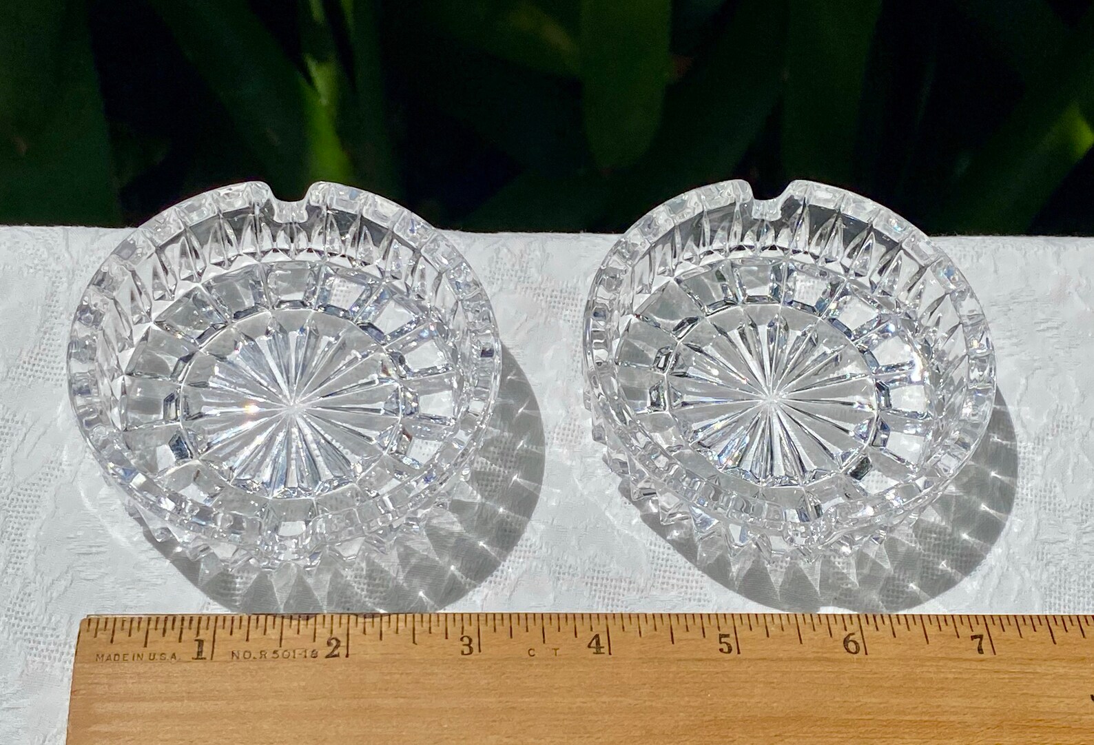 Lead Crystal Pair of Vintage Ashtrays Vintage Crystal Etsy