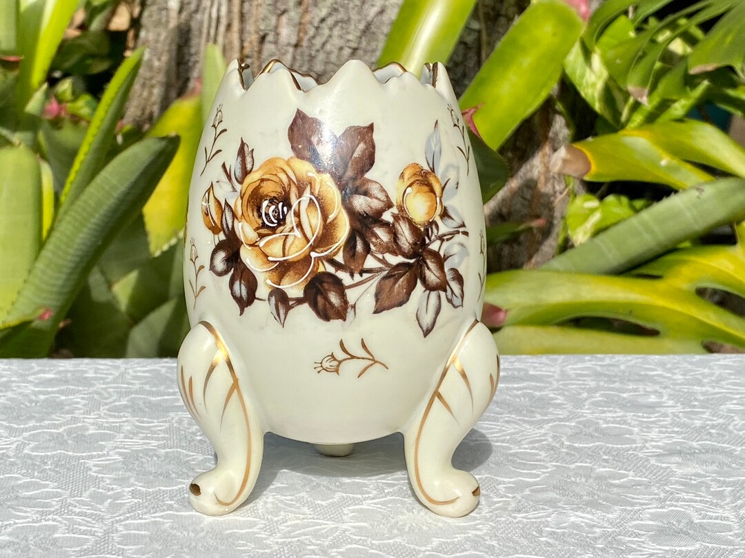 Napco Japan Porcelain Egg Vase Vintage Egg Vase Etsy