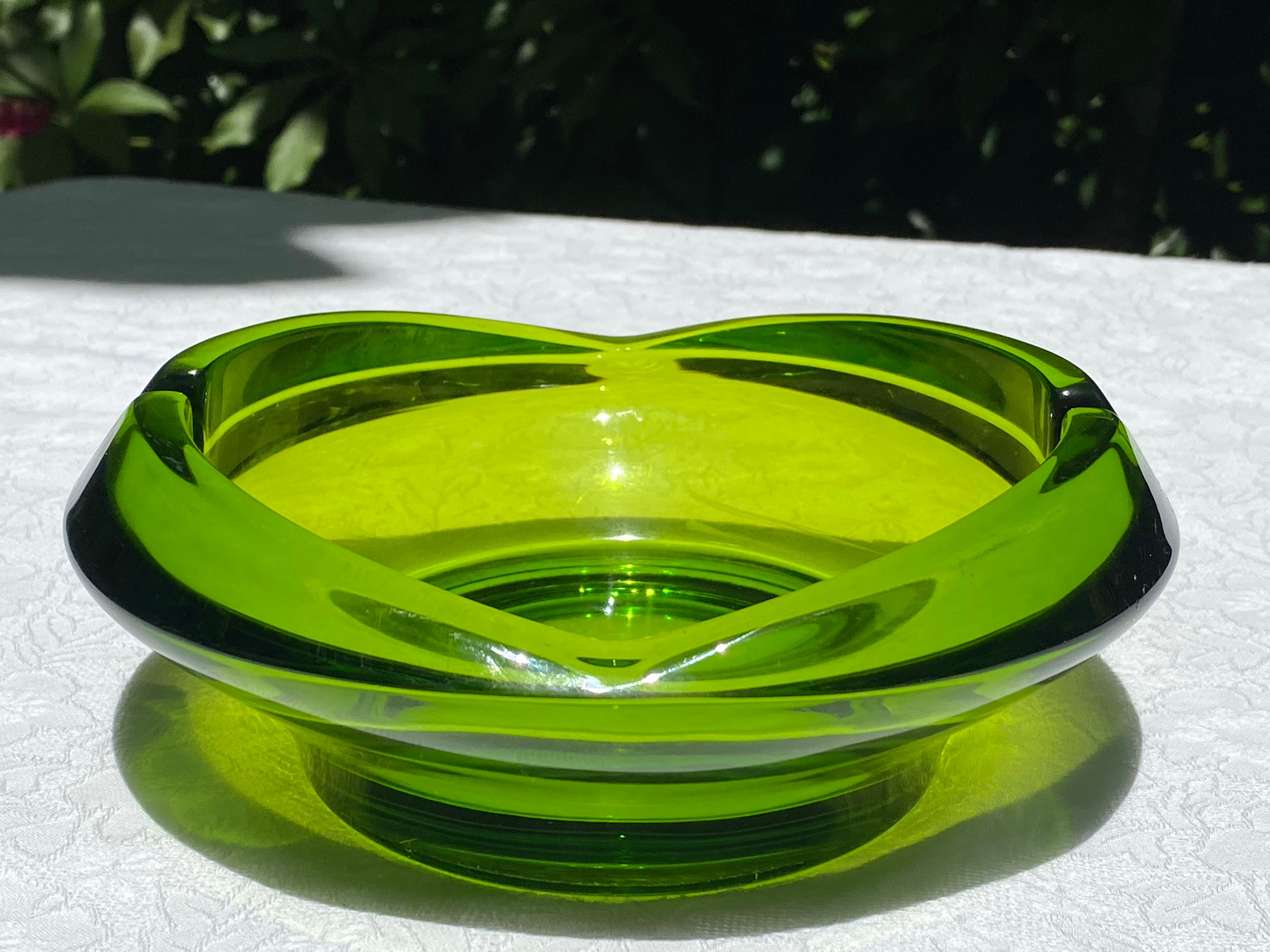 Viking Glass Large Green Oval Ashtray 6822 Etsy