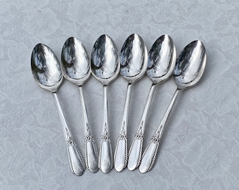 Vintage Pendant 1941 Set of Six Silverplate Teaspoons Simeon L & George H Rogers Oneida