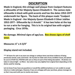 Written description for a vintage Coalport plaque