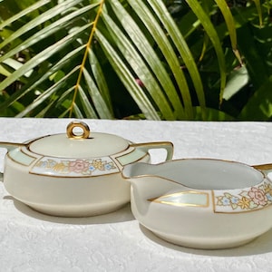Antique Oscar and Edgar Gutherz Cream and Sugar Set O & E.G. Royal Austria