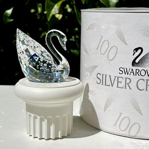 Vintage Swarovski Crystal Centenary Edition Centennial Swan With Stand