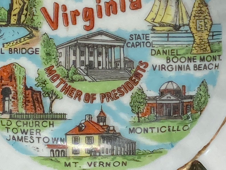 Vintage Virginia Souvenir Ashtray Etsy