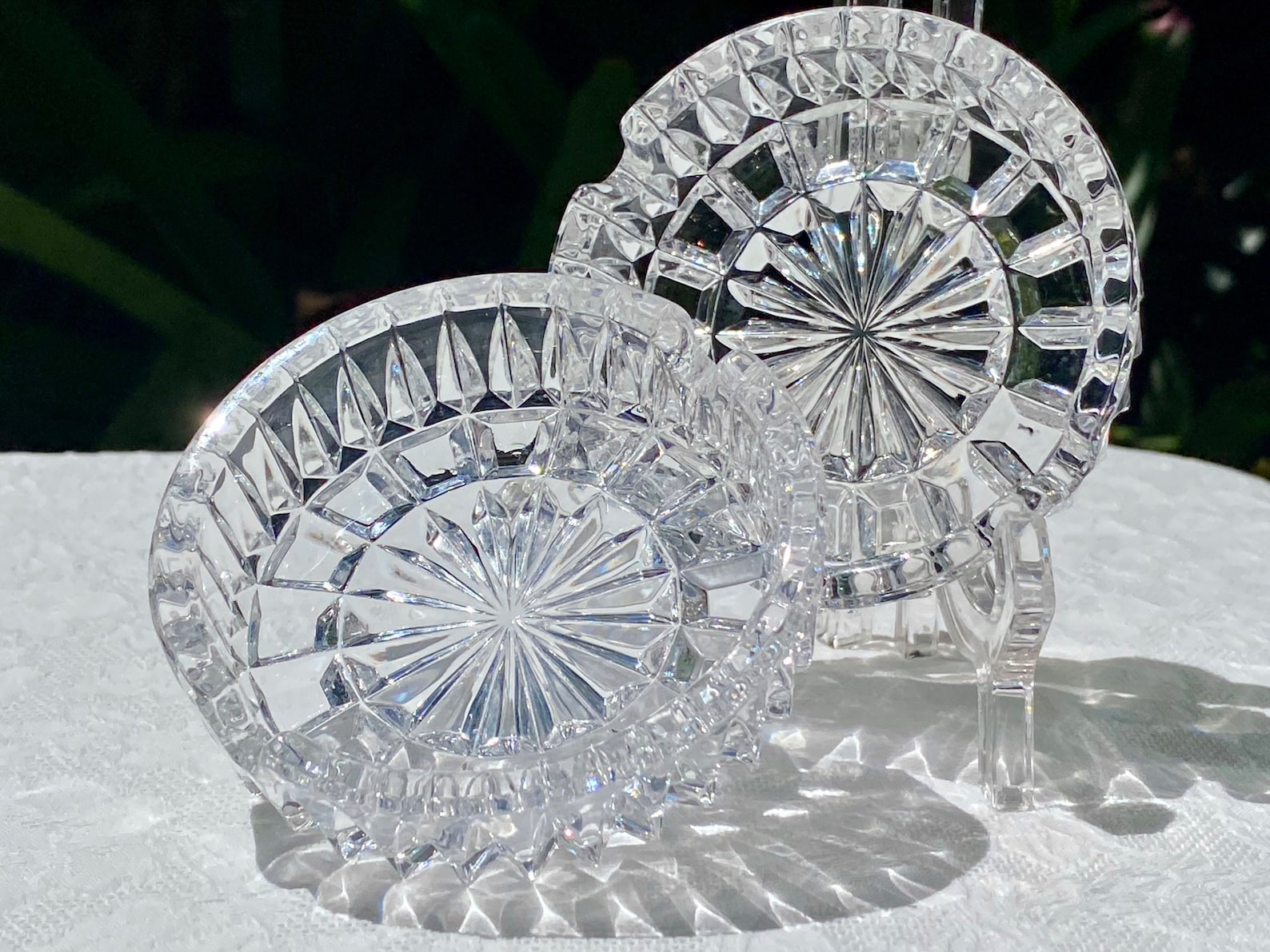 Lead Crystal Pair of Vintage Ashtrays Vintage Crystal Etsy