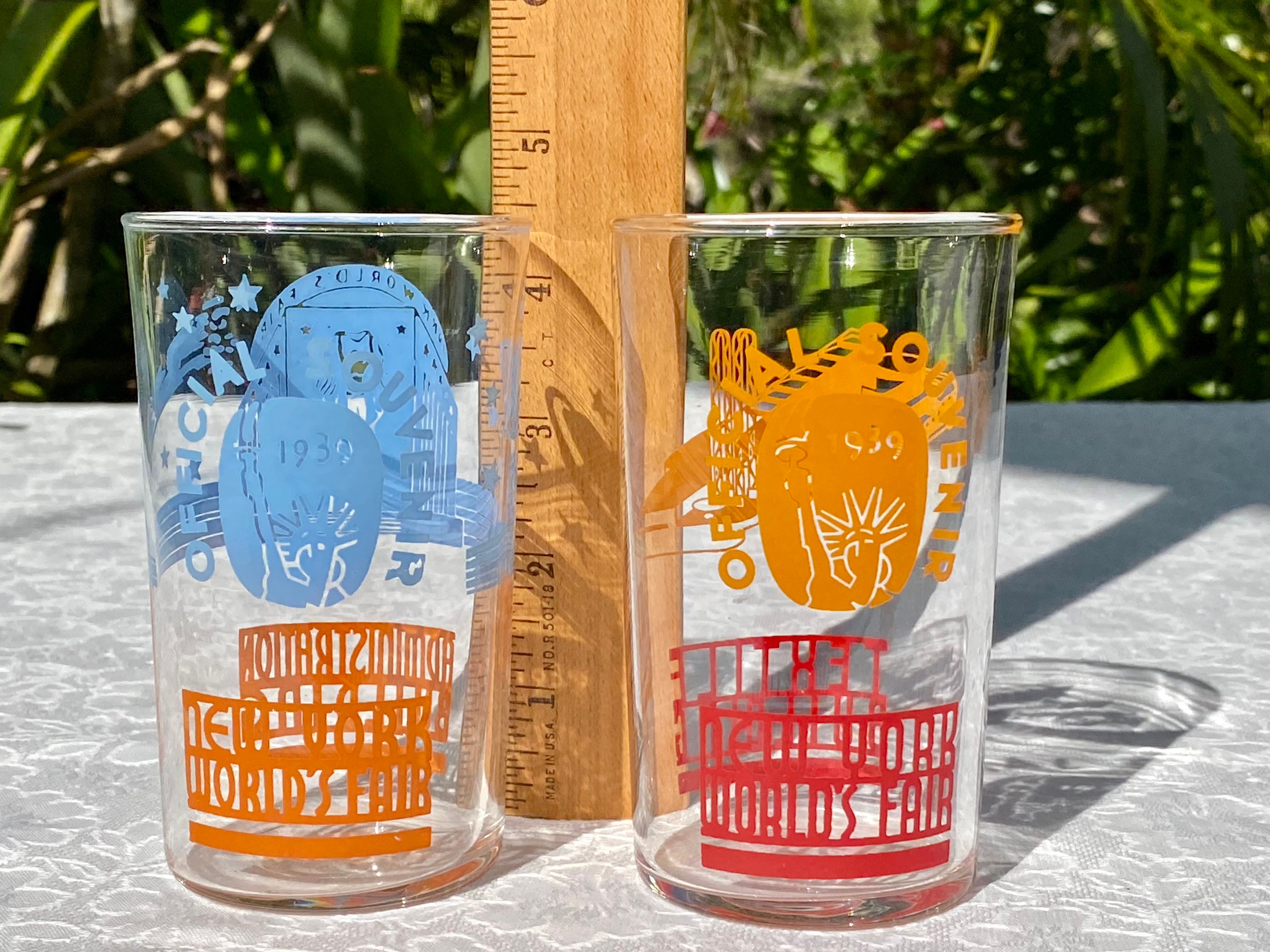 Vintage New York World's Fair 1939 Pair of Souvenir Glasses 8 Ounce -  Textile and Administration Buildings - Etsy