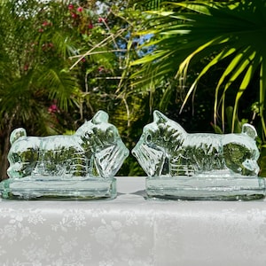 Vintage Scottie Dog Glass Bookends