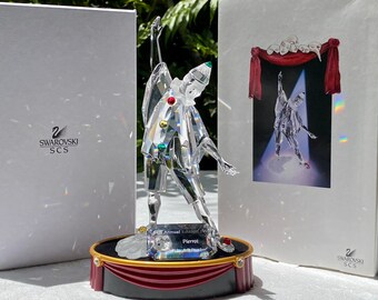 SWAROVSKIフィギュアワインセット Vintage Swarovski Crystal Pierrot With Stand and Plaque