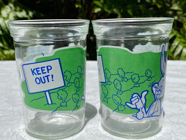 Looney Toons Pair of Vintage Jelly Jars 1994 Bugs Bunny Etsy