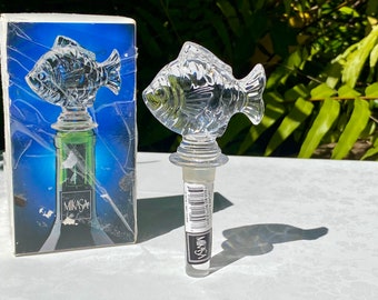 Vintage Mikasa Crystal Fish Bottle Stopper