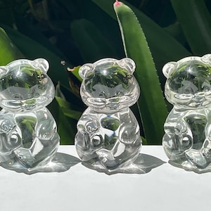 Vintage Fenton Glass Bears Set of Three Circa 1970s
