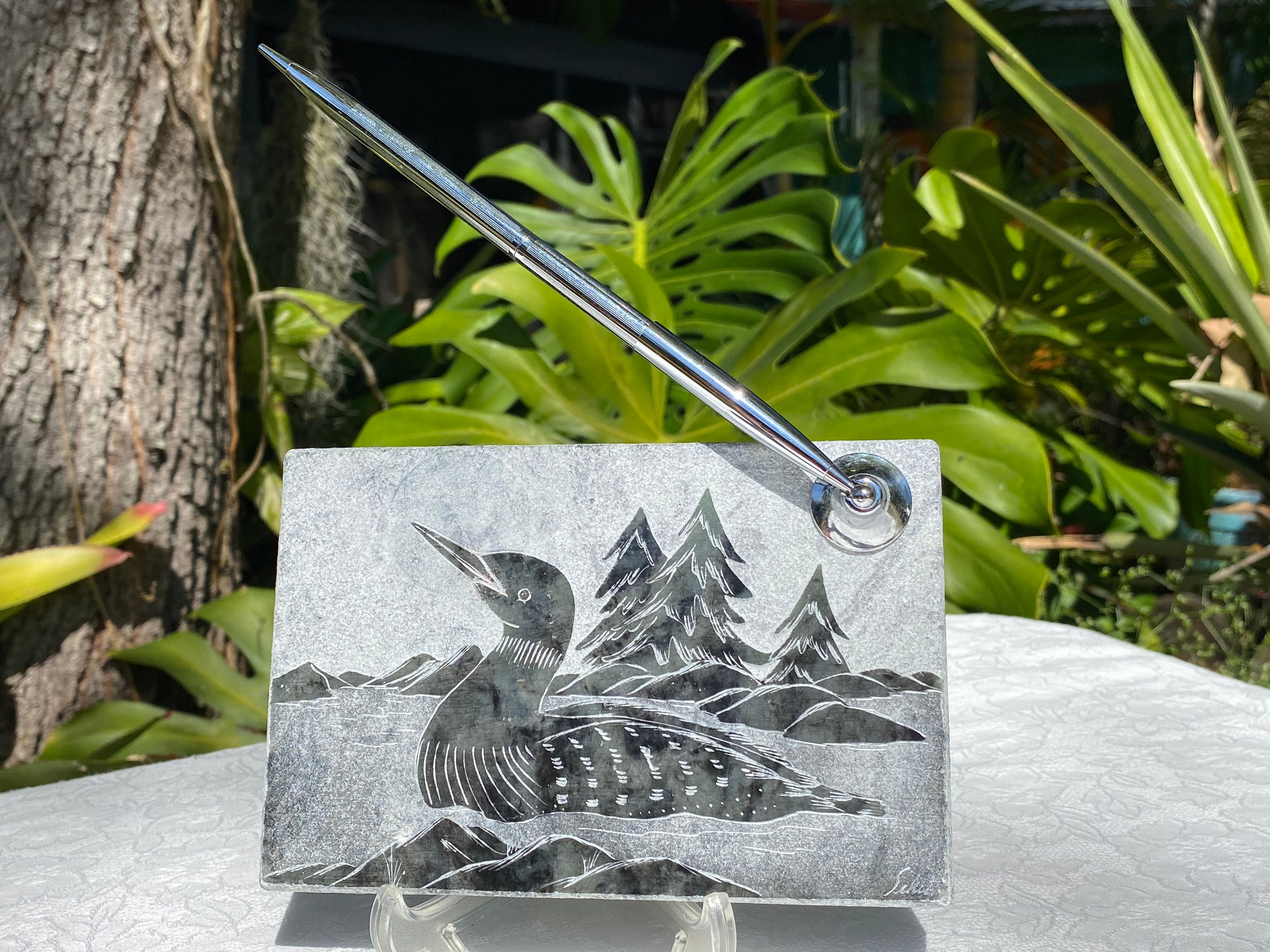 Vintage Siku Signed Soapstone Carved Pen Holder - Etsy Hong Kong