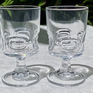 Vintage Cristal D&#39;Arques Ecusson Lead Crystal Pair of Cordial Glasses 3 Ounce