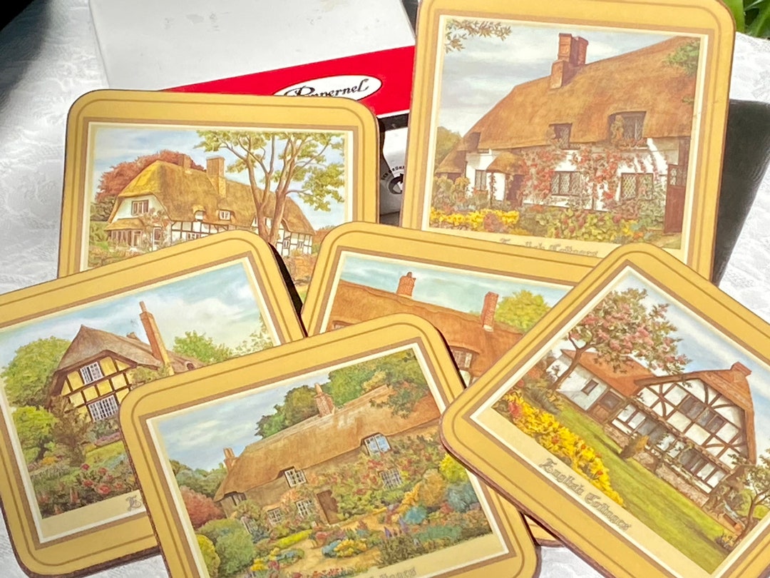 Pimpernel English Cottages Vintage Coasters Set of Six Etsy