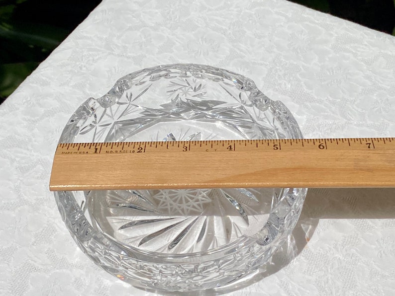 Lead Crystal Mid Century Cigar Ashtray Etsy