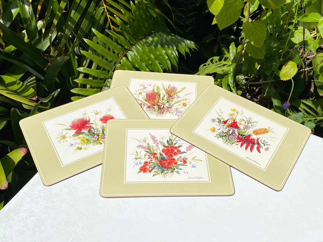 Vintage Pimpernel Australian Wildflowers Placemats Set of Four Etsy