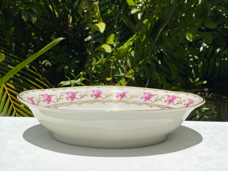 Vintage Carl Schumann Dresdner Art Pink Oval Serving Bowl 10 Inch Circa ...