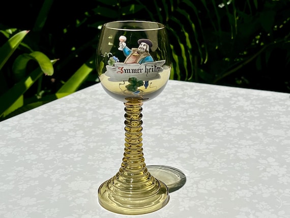 Vintage Enameled German Roemer Wine Glass 6 Ounces - Etsy