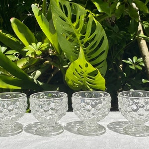 Vintage Pressed Glass Set of Four Small Cordial Glasses 3 Ounce
