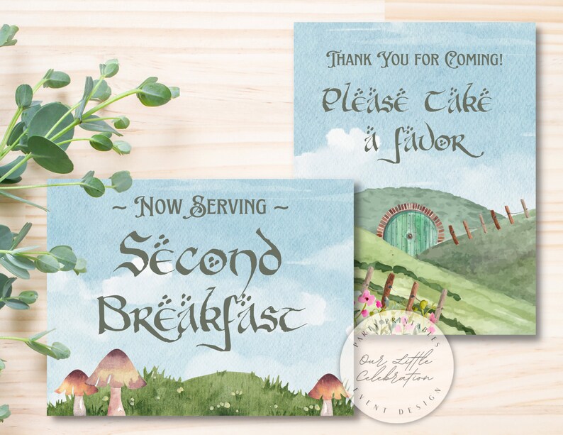 The Hobbit Inspired Party Sign Printables Instant Download - Etsy