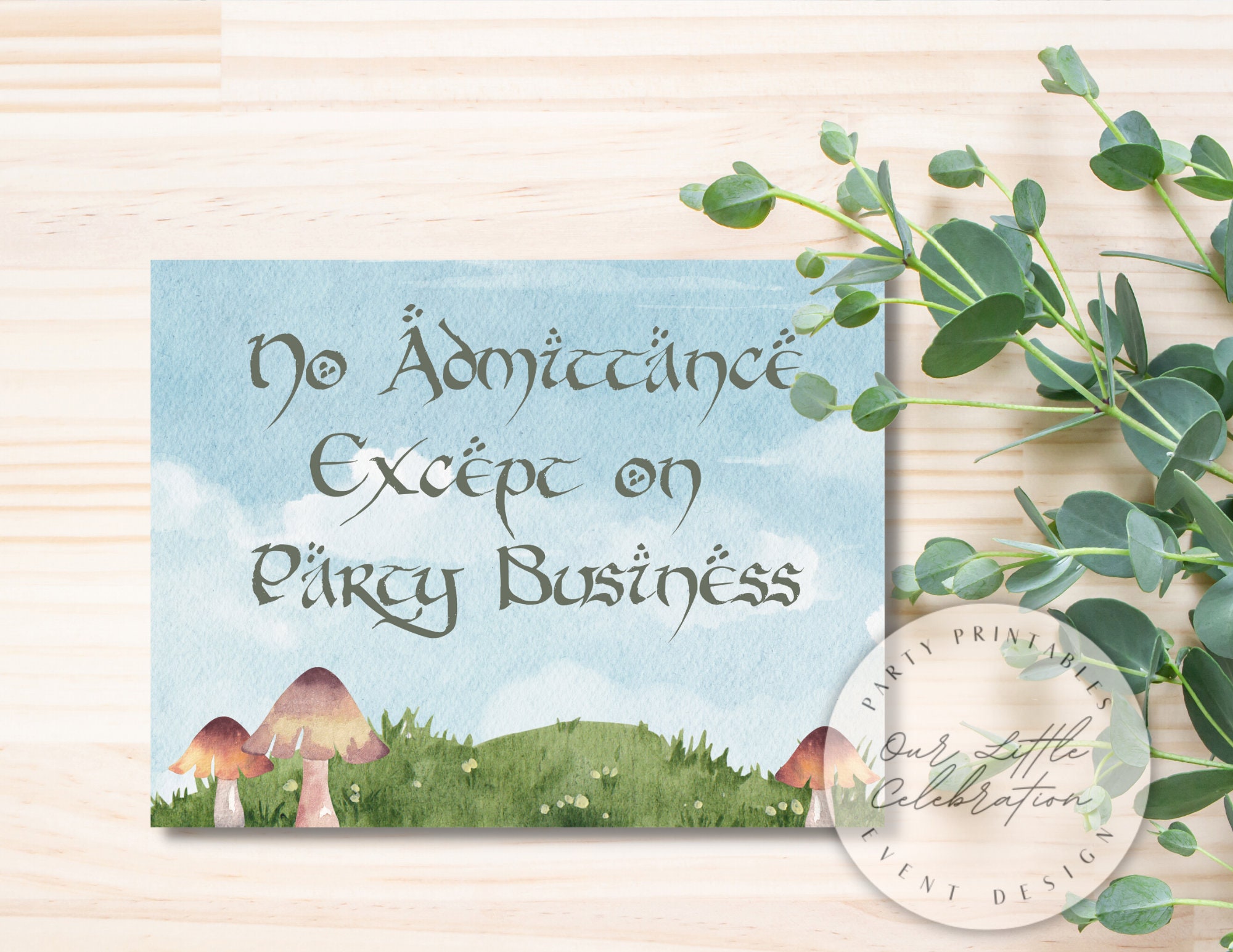 The Hobbit Inspired Party Sign Printables Instant Download - Etsy