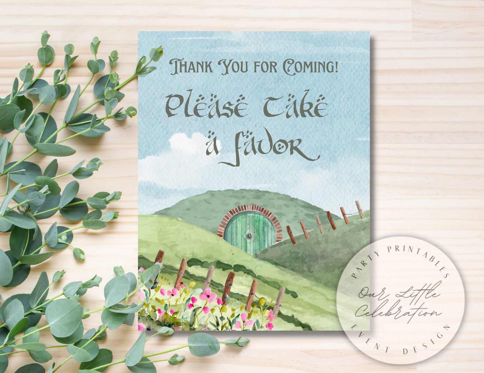 The Hobbit Inspired Party Sign Printables Instant Download - Etsy