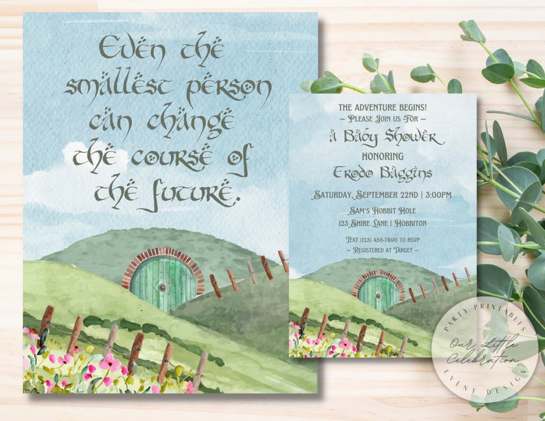 lord of the rings baby shower invites image from etsy shop