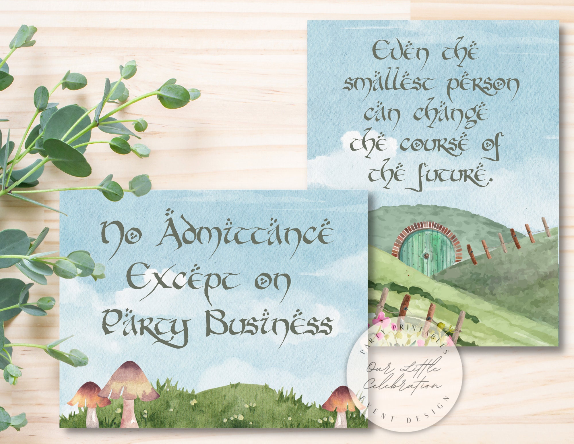 The Hobbit Inspired Party Sign Printables Instant Download - Etsy