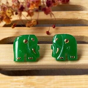 Jade elephant earrings discount