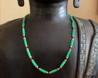 Juk Eternity-jadeketting (met 14 kt geelgoud)