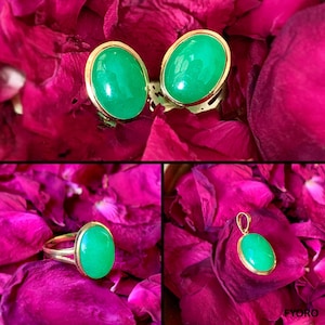 Qīng Jade Set (with 14K Yellow Gold)