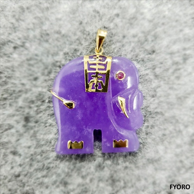 Purple jade elephant best sale pendant