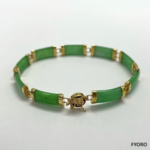 Jade bangle bracelet with gold clasp sale