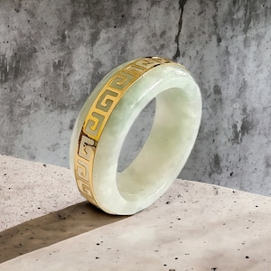 Li Spring A Jade Ring (with 14K Yellow Gold)