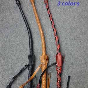 Whip Flogger Bullwhip 2.8 Feet 12 Plait Genuine Kangaroo Premium Leather Nagayka Kamcha Whip Spanking Fetish Fashion Adult Whip image 1