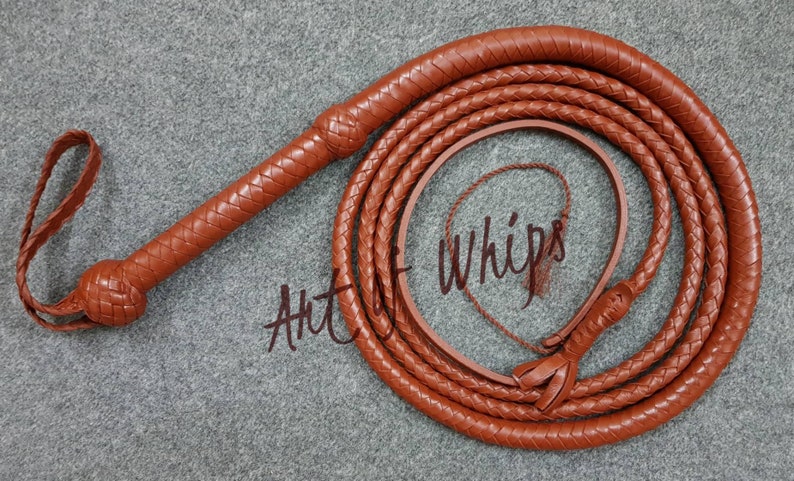 Indiana Jones Style Bull Whip 1,2 m 8 plis Cuir de vache véritable Noir