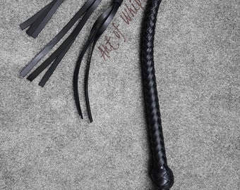 Handmade Whip Premium Quality Genuine Leather Braided Fetish Flogger / Whip 36" Long BDSM Slave Training Spanking 3 Tails Bullwhip