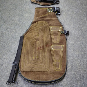 Top Quality Farriers Tools Full Leather Deluxe Chaps No Canvas Genuine 27'' Long Apron Best Gift Apron Pockets for Tools Magnets for Nails image 12