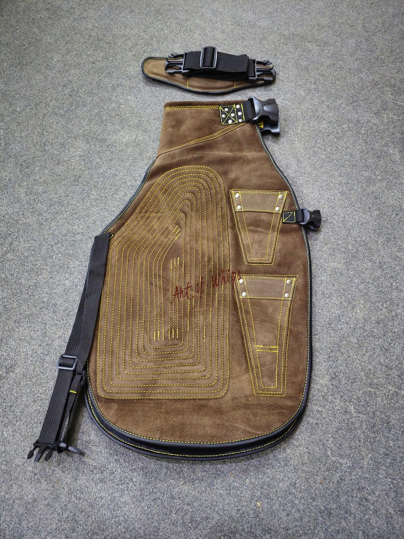 Top Quality Farriers Tools Full Leather Deluxe Chaps No Canvas Genuine 27'' Long Apron Best Gift Apron Pockets for Tools Magnets for Nails image 12