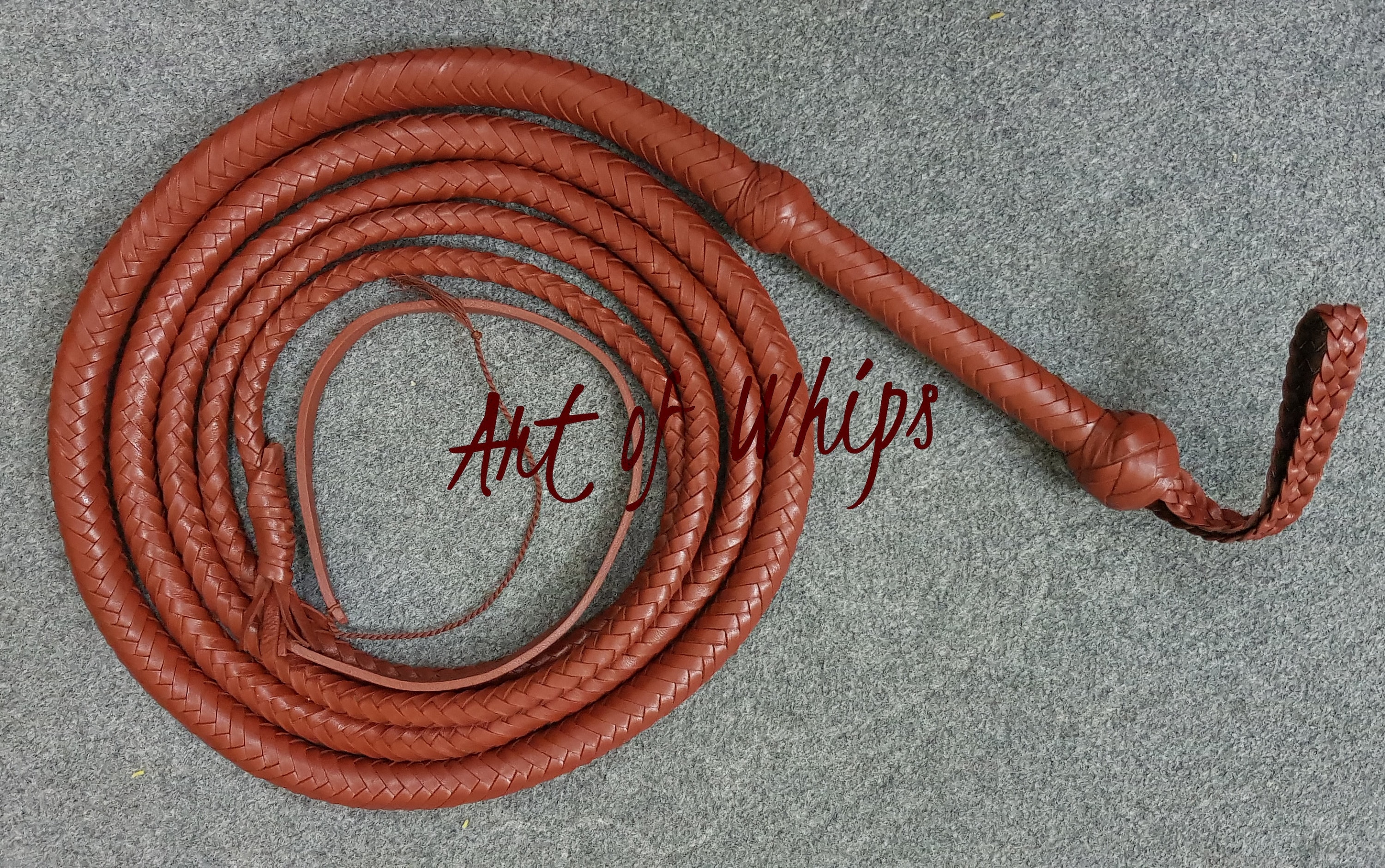 Indiana Jones Style Bull Whip 6 Foot 8 Plaits Real Tan Cow Hide Leather Bullwhip