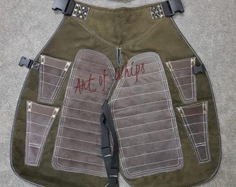 Top Quality 27" Farrier's Apron | Full Leather Deluxe Chaps with Tool Pockets, Magnetic Nail Holders - The Best Gift for Blacksmiths