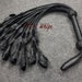 Cat-O-Nine Tails Genuine Thick Leather Flogger Black Roses & Black Petals Flowers Whip for Beginner Slave Whipping BDSM Fetish Spanking
