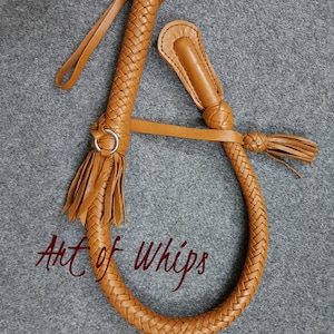 Whip Flogger Bullwhip 2.8 Feet 12 Plait Genuine Kangaroo Premium Leather Nagayka Kamcha Whip Spanking Fetish Fashion Adult Whip Tan