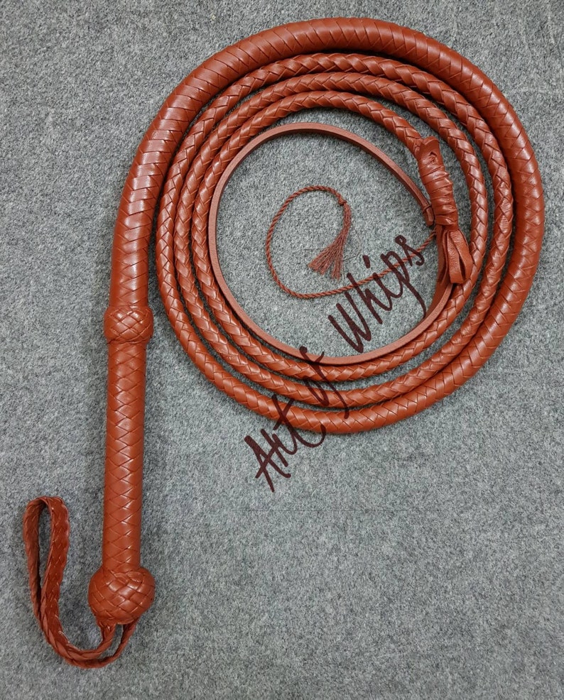 Fouet Taureau (bullwhip) Style Indiana Jones En Cuir Véritable Noir - 3