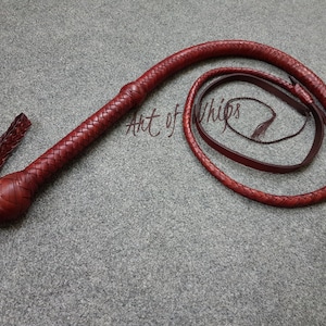 Látigo de cuero genuino de 3 a 4 pies, 12 trenzas, color antiguo, resistente, de alta calidad, para uso profesional, BDSM, regalo, estilo fetiche, para adultos.