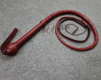 3 to 4 Feet 12 Plaits Antique Color Genuine Leather Heavy Duty Bullwhip Professional Cracking BDSM Gift Fetish Style Adult Flogger Whip