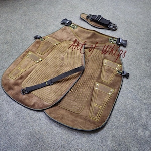 Top Quality Farriers Tools Full Leather Deluxe Chaps No Canvas Genuine 27'' Long Apron Best Gift Apron Pockets for Tools Magnets for Nails Apron 1
